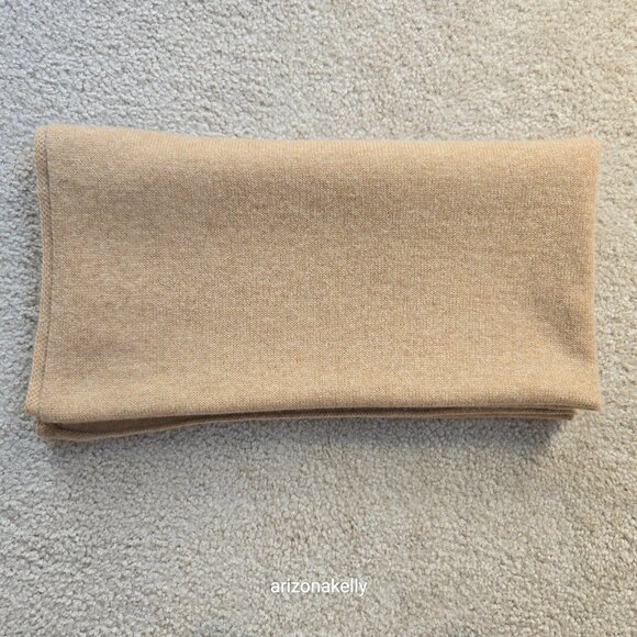 NWOT Cashmere Knit Wrap Scarf Tan - Picture 10 of 13